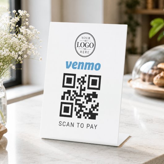 Venmoスキャン決済用卓上ディスプレイ 台座サイン