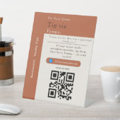 VenmoチップQRコードサイン | Venmoチップデザイン 台座サイン (インサイチュ)
