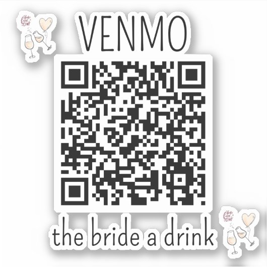 VENMO新婦AドリンクQRコードバチェロレッテ シール (正面)