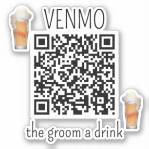 VENMO 新郎に乾杯 QRコード バチェラーパーティー シール