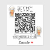 VENMO 新郎に乾杯 QRコード バチェラーパーティー シール (シート)