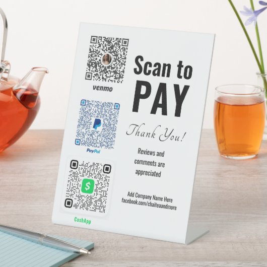 Venmo Business Pay カスタム Hereサインの作成 台座サイン (インサイチュ)