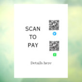 Venmo CashAppのQRコード詳細をここにスキャン ウィンドウサイン (シート3)