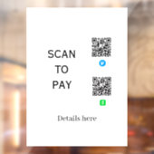 Venmo CashAppのQRコード詳細をここにスキャン ウィンドウサイン (シート2)