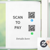 Venmo CashAppのQRコード詳細をここにスキャン ウィンドウサイン (ホーム)