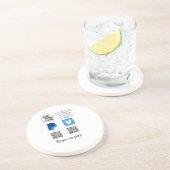 Venmo paypalスキャンを支払う追加q rコードロゴ文字na コースター (側面)