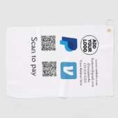 Venmo paypalスキャンを支払う追加q rコードロゴ文字na ゴルフタオル (横)