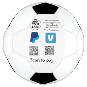 Venmo paypalスキャンを支払う追加q rコードロゴ文字na サッカーボール