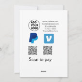Venmo paypalスキャンを支払う追加q rコードロゴ文字na シーズンカード (裏面)