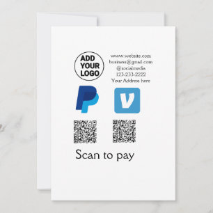 Venmo paypalスキャンを支払う追加q rコードロゴ文字na シーズンカード