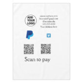 Venmo paypalスキャンを支払う追加q rコードロゴ文字na テーブルクロス (正面)