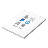 Venmo paypalスキャンを支払う追加q rコードロゴ文字na ノートパッド (回転)
