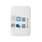 Venmo paypalスキャンを支払う追加q rコードロゴ文字na バスマット (正面縦)