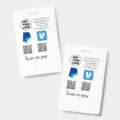 Venmo paypalスキャンを支払う追加q rコードロゴ文字na バッジ (正面＆裏面)