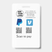 Venmo paypalスキャンを支払う追加q rコードロゴ文字na バッジ (裏面)