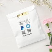 Venmo paypalスキャンを支払う追加q rコードロゴ文字na フェイバーバッグ (封をした状態)