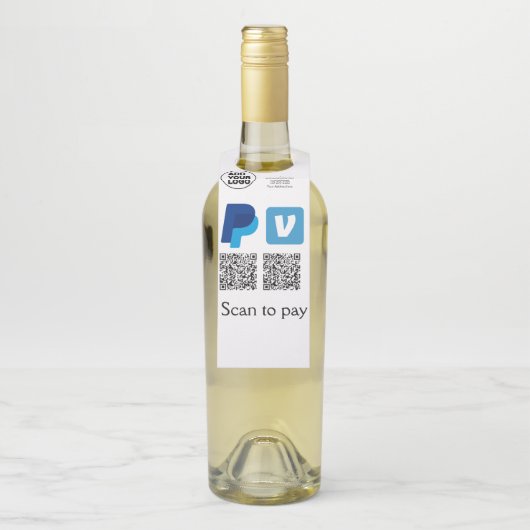 Venmo paypalスキャンを支払う追加q rコードロゴ文字na ボトルネックタグ (ボトル)