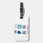 Venmo paypalスキャンを支払う追加q rコードロゴ文字na ラゲッジタグ (正面縦)