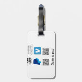 Venmo paypalスキャンを支払う追加q rコードロゴ文字na ラゲッジタグ (裏面縦)