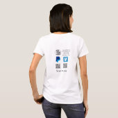 Venmo paypalスキャンを支払う追加q rコードロゴ文字na tシャツ (裏面フル)