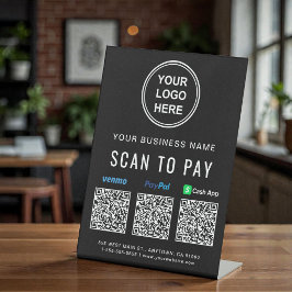 Venmo Paypal CashApp QRコードロゴ スキャンして支払う 台座サイン
