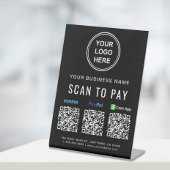 Venmo Paypal CashApp QRコードロゴ スキャンして支払う 台座サイン