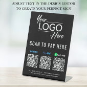 Venmo Paypal CashApp QRコードロゴ スキャンして支払う 台座サイン