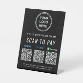 Venmo Paypal CashApp QRコードロゴ スキャンして支払う 台座サイン (正面)