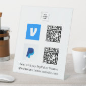 Venmo & PayPal QRコードスキャンで支払うロゴペデスタル 台座サイン (インサイチュ)