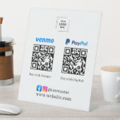 Venmo PayPal QRコードスキャン決済スタンド看板 台座サイン (インサイチュ)