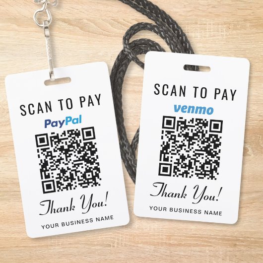 Venmo PayPaL QRコード スキャンして支払う バッジ