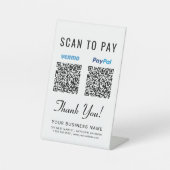 Venmo Paypal QRコード スキャン決済 台座サイン (正面)