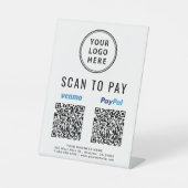 Venmo Paypal QRコード ロゴ スキャンして支払う 台座サイン (正面)