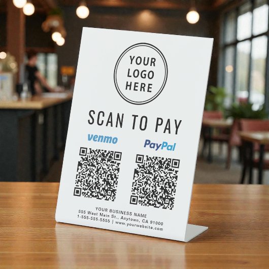 Venmo Paypal QRコード ロゴ スキャンして支払う 台座サイン