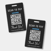 Venmo QRコードをスキャンして支払う ブラック バッジ (正面&裏面)