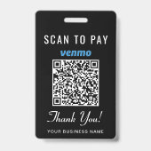 Venmo QRコードをスキャンして支払う ブラック バッジ (正面)