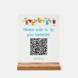 Venmo QRコードチップサイン| アクリルサイン
