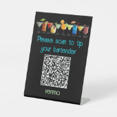 Venmo QRコードチップサイン| 台座サイン (正面)