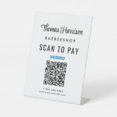 Venmo QRコードビジネス用卓上サイン スキャンして支払う 台座サイン (正面)