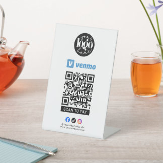 Venmo QRコードビジネス ロゴ スキャンして支払う 台座サイン