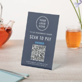 Venmo QRコードロゴ 青 SCAN TO PAY 台座サイン (インサイチュ)