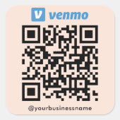 Venmo QRコード支払いスキャンを支払うソフトピーチ スクエアシール (正面)