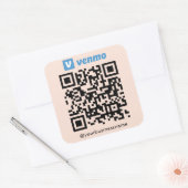 Venmo QRコード支払いスキャンを支払うソフトピーチ スクエアシール (封筒)