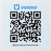 Venmo QRコード支払いスキャンを支払うソフト海軍 ウィンドウサイン (シート)