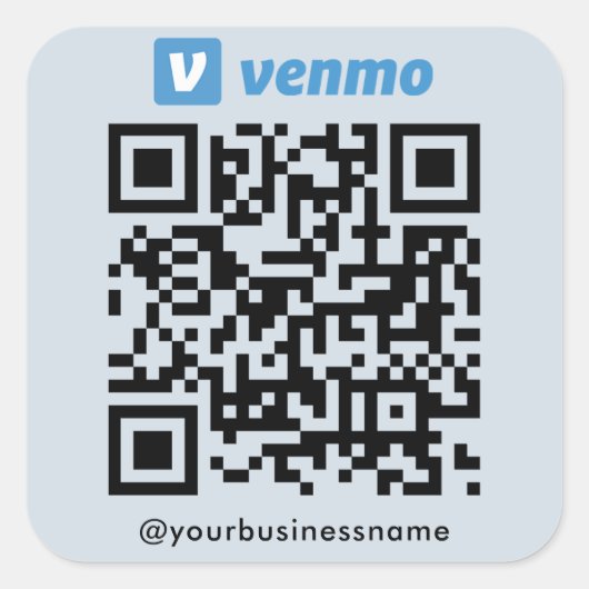 Venmo QRコード支払いスキャンを支払うソフト海軍 スクエアシール (正面)