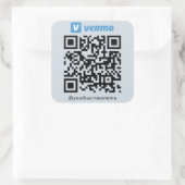 Venmo QRコード支払いスキャンを支払うソフト海軍 スクエアシール (バッグ)