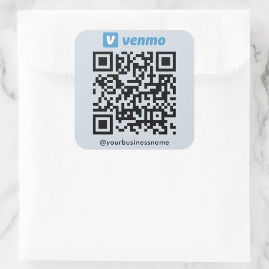 Venmo QRコード支払いスキャンを支払うソフト海軍 スクエアシール (バッグ)