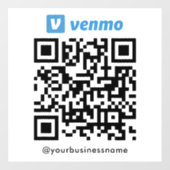Venmo QRコード支払いスキャンを支払う白 ウィンドウサイン (シート)