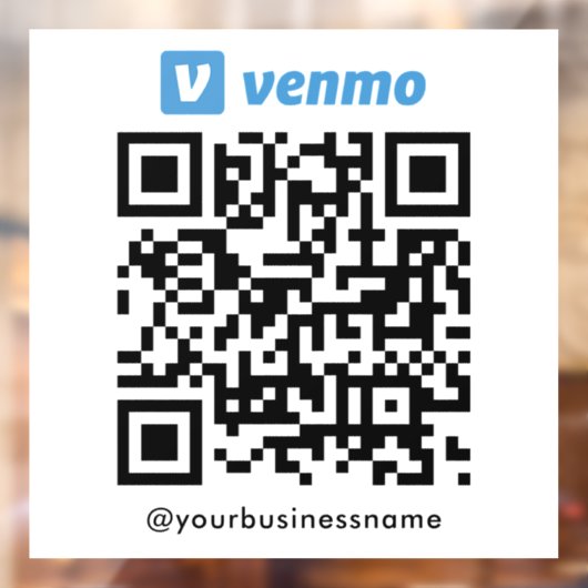 Venmo QRコード支払いスキャンを支払う白 ウィンドウサイン (シート2)