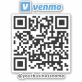 Venmo QRコード支払いスキャンを支払う白 シール (正面)